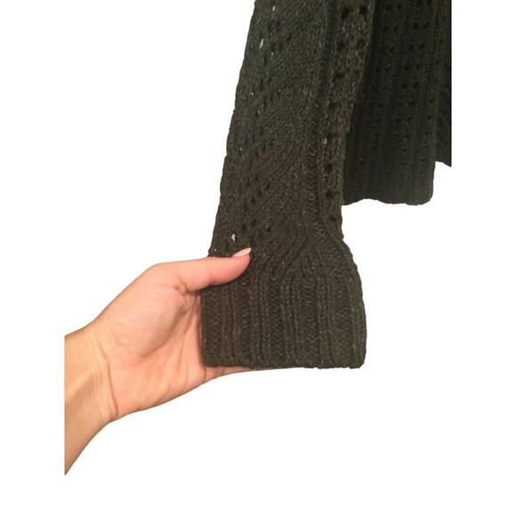 Sleeping on Snow Eldora turtleneck sweater womens M linen green open knit anthro - Picture 6 of 13